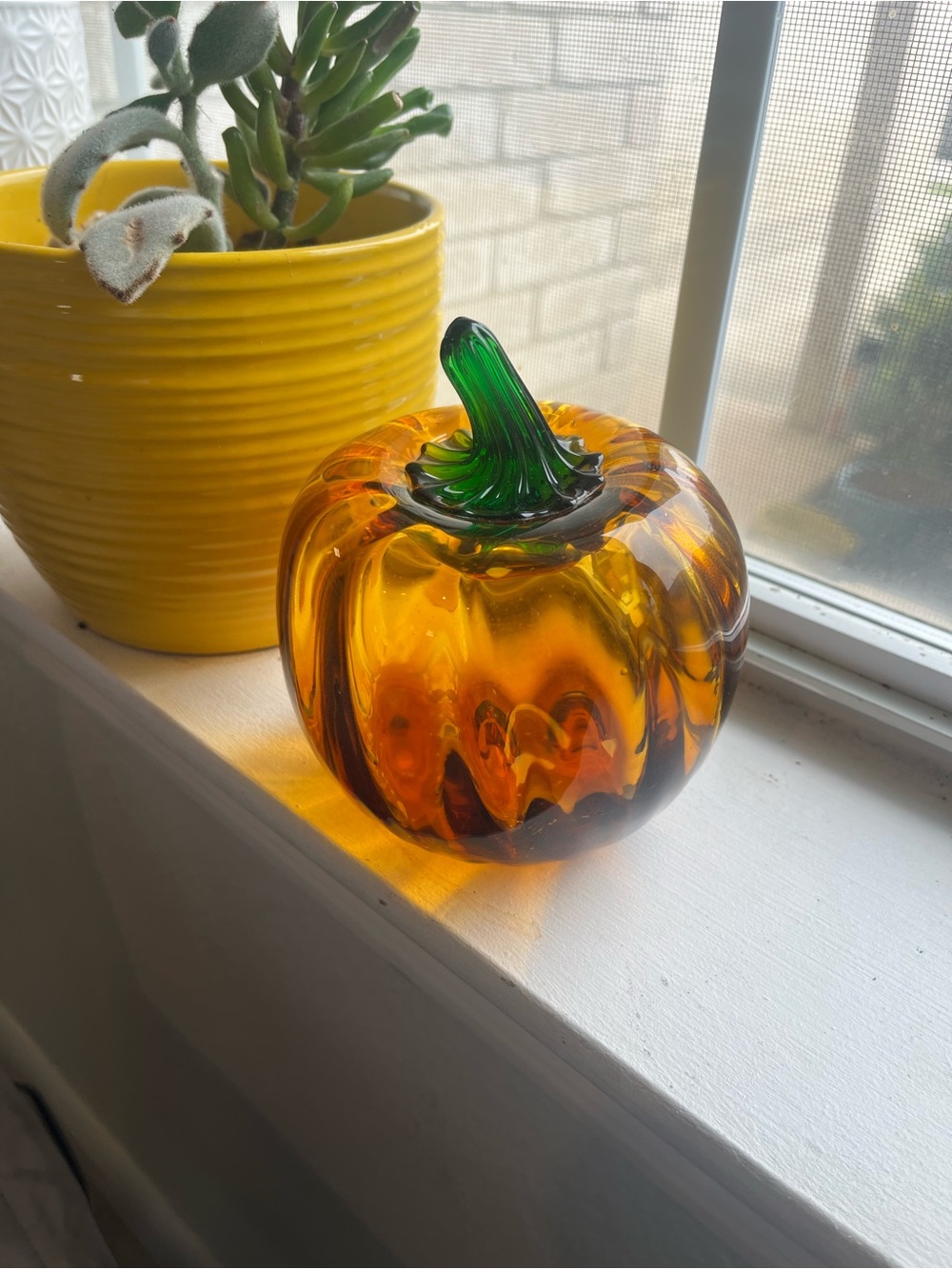 Rare Blenko Glass Tangerine Pumpkin hand blown Deco Artisan 2016 4.5” - Picture 2 of 6